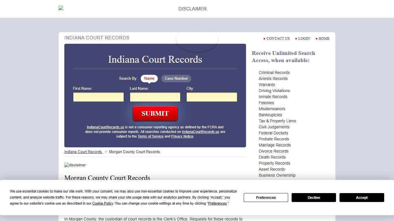 Morgan County Court Records IndianaCourtRecords.us